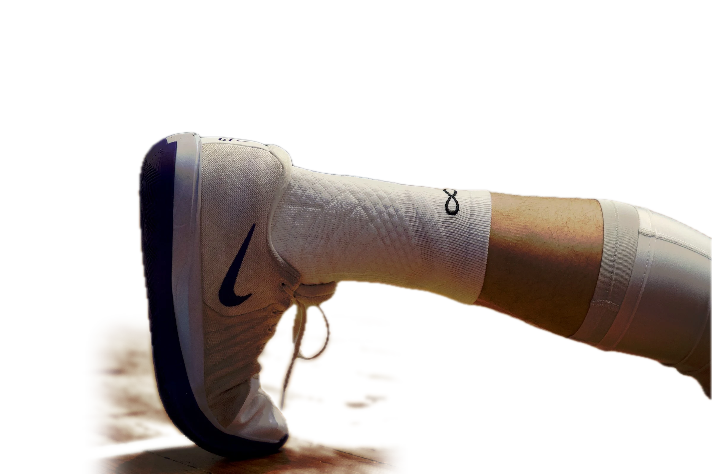 Leg and sock cut-out, ankle side clean